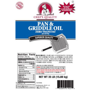 Chef's Quality - Zero Trans Fat Pan and Griddle Oil - 35 lb