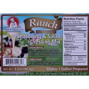 Chef's Quality - Ranch Dressing Mix, No MSG - 3.2 oz packets