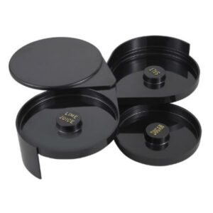 Winco - 3-Tier Glass Rimmer For Cocktails, Black