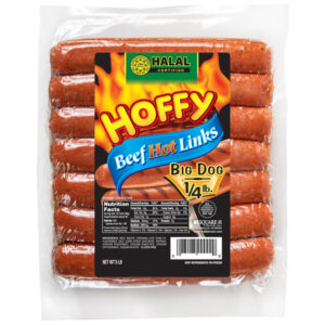Hoffy Halal Beef Hot Links - 6.75 inch, 4:1 (4 oz each)