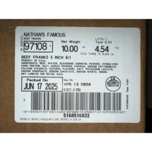 Nathan's Famous Beef Franks 6in 6-1