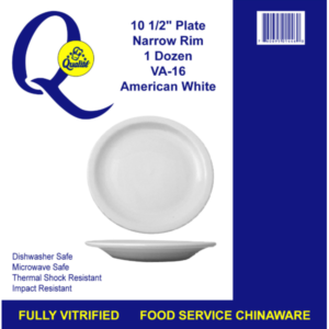 Qualite - 1.5" White Narrow Rim Plate- 1 Dz