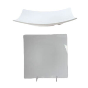 Thunder - Square Flare Plate, 7-3/8", White Melamine