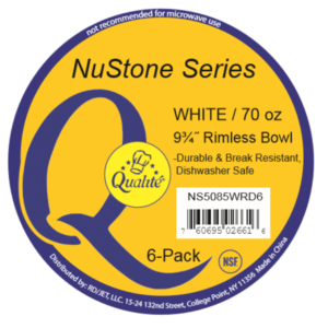 Qualite - 9.75" White Rimless Bowl - 6/70 oz