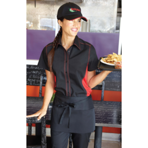 Waist Apron, 12"L x 23"W, (3) pockets, 65/35 poly/cotton, royal blue