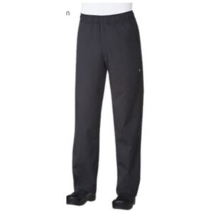 Chef Works - Basic Baggy Pants, 65/35 poly/cotton twill, black, large