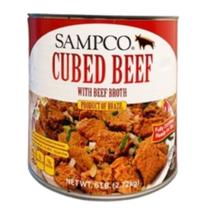 Sampco - Cubed Beef With Beef Broth - 6 lb Can