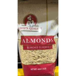 Chef's Quality - Slivered, Blanched Almonds - 3 lbs