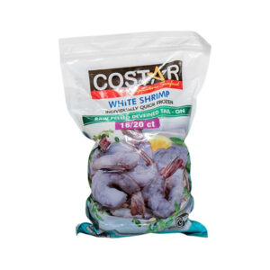 Raw Shrimp, 16/20, Peeled Deveined and Tail On - 2lb