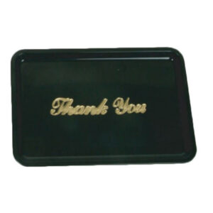 Plastic THANK YOU Tip Tray, Black, 4.5x6.5"
