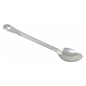 Winco - Basting Spoon, Stainless Steel, 1.2mm - Solid, 15", 15.25" x 2.69" x 0.13" - 1 Ct.