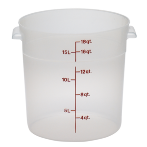 Cambro - Storage Container, round, 18 qt., clear