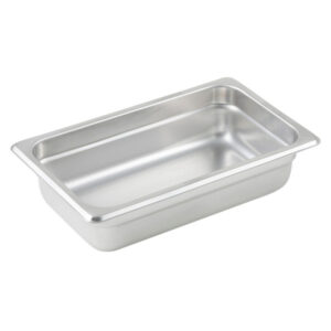 Winco - Anti-jam Stainless Steel Steam Pan, 1/4 Size, 2-1/2", 25 Gauge, 10.5" x 6.38" x 2.5" - 1 Ct.