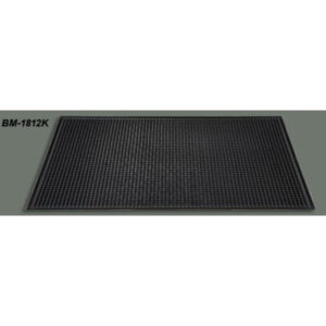 Black Rubber Bar Service Mat, 18x12"