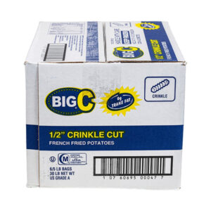 Frozen Big C - 1/2" Crinkle Cut French Fries - 6/5 lbs