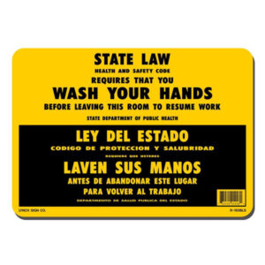 Wash Your Hands Sign, 7x10 Each