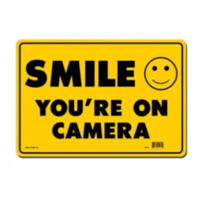Lynch Signs - #W-15 "Smile You're On Camera" Sign, 10x14"