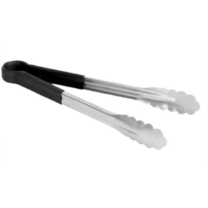 12" STAINLESS TONG, BLACK