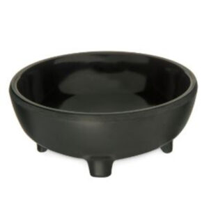 Molcajete Salsa Dish, 8 oz., 4-1/2" dia. x 1-5/8" deep, melamine, black, NSF
