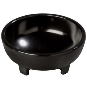 Molcajete Salsa Dish, 3 oz., 3-3/4" dia. x 1-1/2" deep, melamine, black, NSF