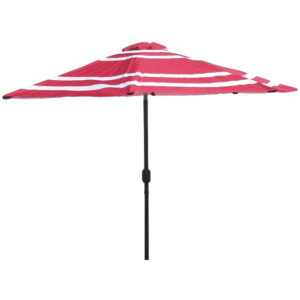 Red & White Aluminum Umbrella - 9 Ft