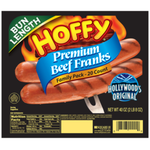 Hoffy- All Beef Franks - 8:1 (2 oz each), 2.5 lbs